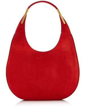 SAVETTE The Small Suede Florence Hobo Bag - Red