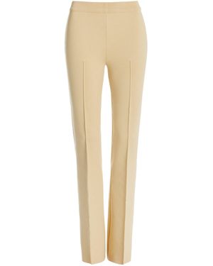 High Sport Long Kick Stretch-cotton Flared Trousers - Natural