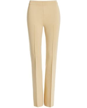 High Sport Long Kick Stretch-cotton Flared Trousers - Natural