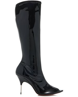 AMINA MUADDI Bruna Latex Knee Boots - Black