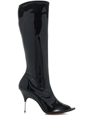 AMINA MUADDI Bruna Latex Knee Boots - Black