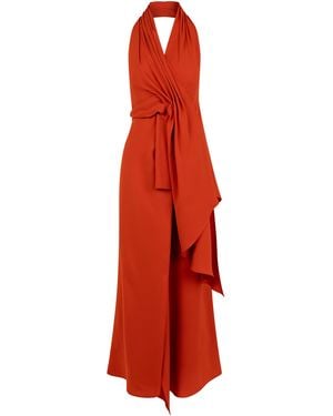 Heirlome Barbara Layered Silk Maxi Halter Dress