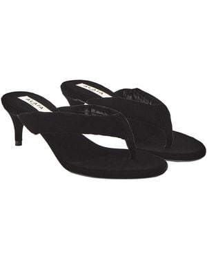 Alaïa Velvet Thong Sandals - Black
