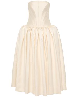 Rachel Gilbert Kenny Strapless Silk-Wool Gown - Natural