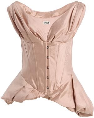 STAUD Fabianne Silk Top - Pink