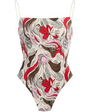 Ziah The Fine Strap One-Piece Swimsuit - Red