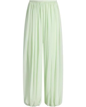 Marina Moscone Silk Draped Cocoon Trousers - Green