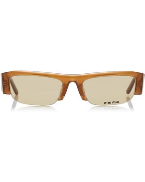 Miu Miu Square-Frame Acetate Sunglasses - Brown