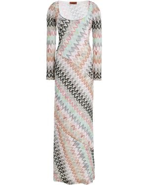 Missoni Metallic Knit Maxi Dress - White