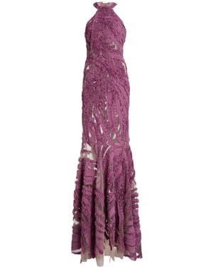 Greta Constantine Denoa Mesh Detailed Dress - Purple
