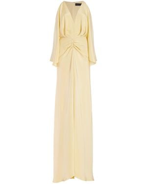 Brandon Maxwell The Sierra Gathered Silk Crepe Gown - Natural