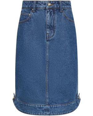 OSSOU Cambria Denim Midi Skirt - Blue
