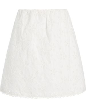 Posse Salma Eyelet Cotton Mini Skirt - White