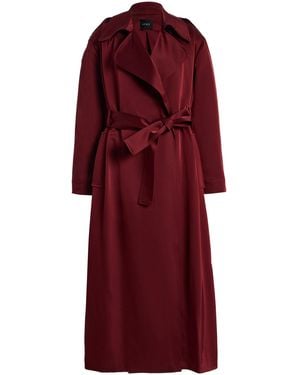 Leset Barb Satin Trench Coat - Red