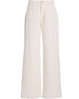 DIOTIMA Stulla Embroidered Rigid High-Rise Wide-Leg Jeans - White