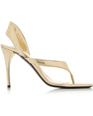 Alaïa Infradito Heeled Sandals - Metallic