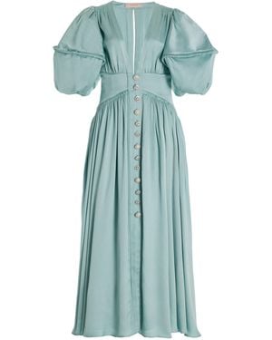 Harbison Willow Puff-sleeve Maxi Dress - Green