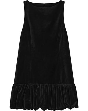 Posse Dean Bubble-Hem Velvet Mini Dress - Black