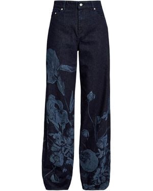 Erdem Mid-Rise Denim Straight-Leg Jeans - Blue