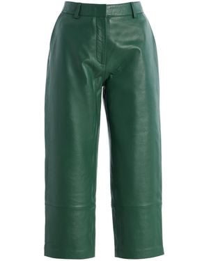 Frankie Shop Lior Leather Capri Trousers - Green