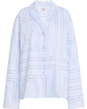 TOTEME Monogram Cotton-Blend Pj Top - White
