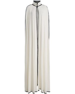 Mel Usine Prieure Monastic Cape With Raw Contrast Trim - White