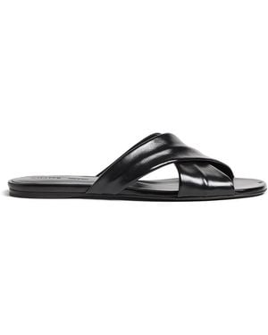 KHAITE Liria Leather Sandals - Black