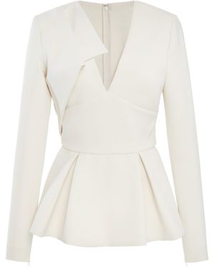 Elie Saab Cady Peplum Top - White