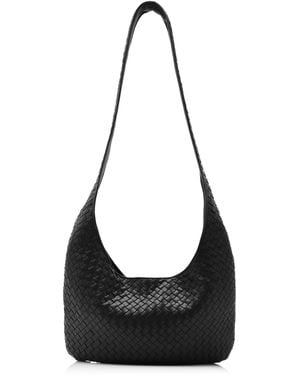 Bottega Veneta Medium Veneto Intrecciato Leather Crossbody Bag - Black