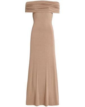 Anemos Ruched Off-The-Shoulder Maxi Dress - Natural