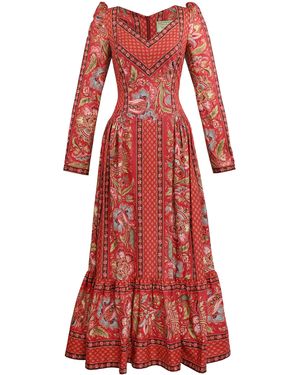Lena Hoschek Paysanne Cotton Midi Dress - Red