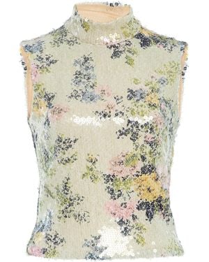 Brandon Maxwell The Piper Embellished Tank Top - White