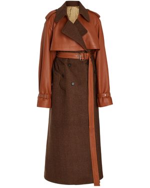 Jonathan Simkhai Doni Vegan Leather Trench Coat - Brown