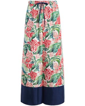 Rosie Assoulin Drawstring Silk Wide-Leg Trousers - White