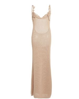 Elie Saab Crochet-Knit Cotton-Blend Maxi Dress - Natural