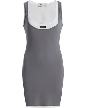 Miu Miu Jersey Mini Dress - Grey