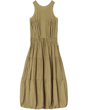 Co. Wrinkled Nylon Pleated Maxi Dress - Green