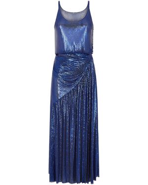 Rabanne Metallic Mesh Midi Dress - Blue
