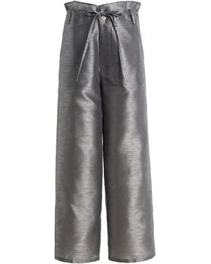 Chan Luu Dupioni Straight Leg Trousers - Grey