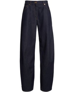 Versace La Vacanza Rigid High-Rise Barrel Jeans - Blue