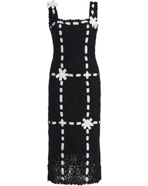 Carolina Herrera Hand-crocheted Midi Dress - Black