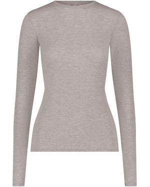 NEGATIVE Whipped Long-Sleeve Knit Top - Natural