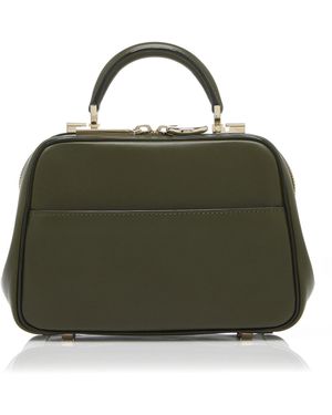 Valextra Serie S Mini Glossy Leather Bag - Green