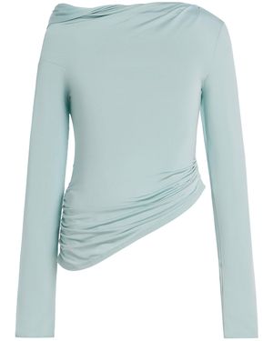 Anna October Beatriz Draped Jersey Top - Blue