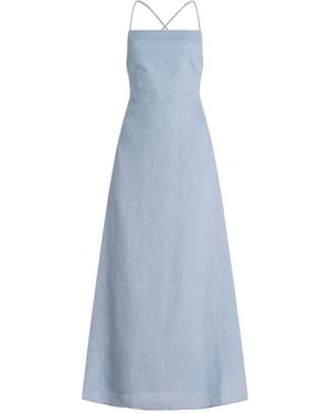 Posse Exclusive Riviera Lori Open-Back Linen Maxi Dress - Blue