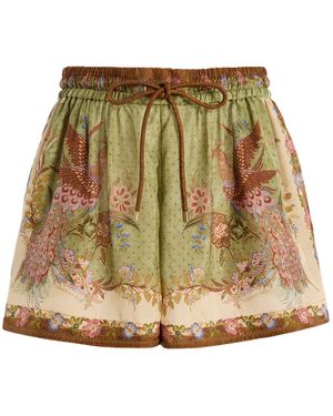 Zimmermann Indra Silk Shorts - Natural