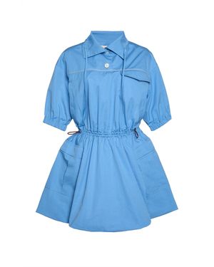 Marni Cotton Woven Mini Dress - Blue
