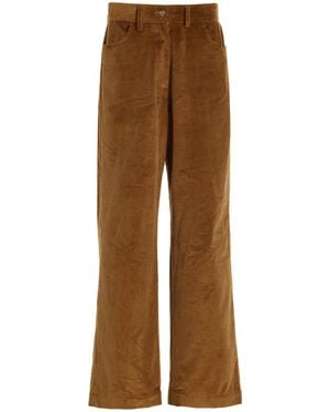 House of Dagmar Organic Cotton Corduroy Wide-leg Trousers - Brown