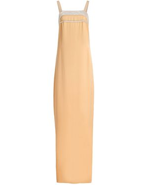 Colleen Allen Lace-Trimmed Silk Maxi Dress - White