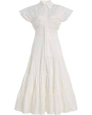 Alexis Carosini Cotton-Blend Midi Dress - White